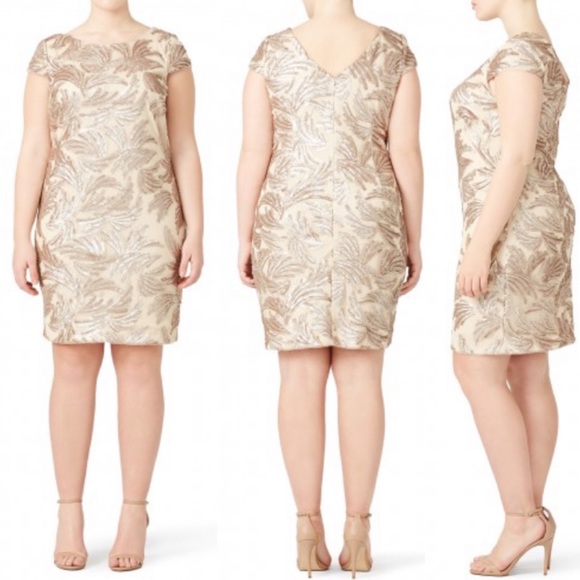 Adrianna Papell sequin cap sleeve sheath Dress - Picture 2 of 7